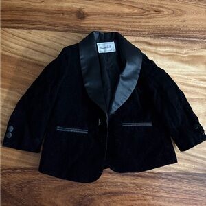 Black Velvet Blazer with Satin Lapel